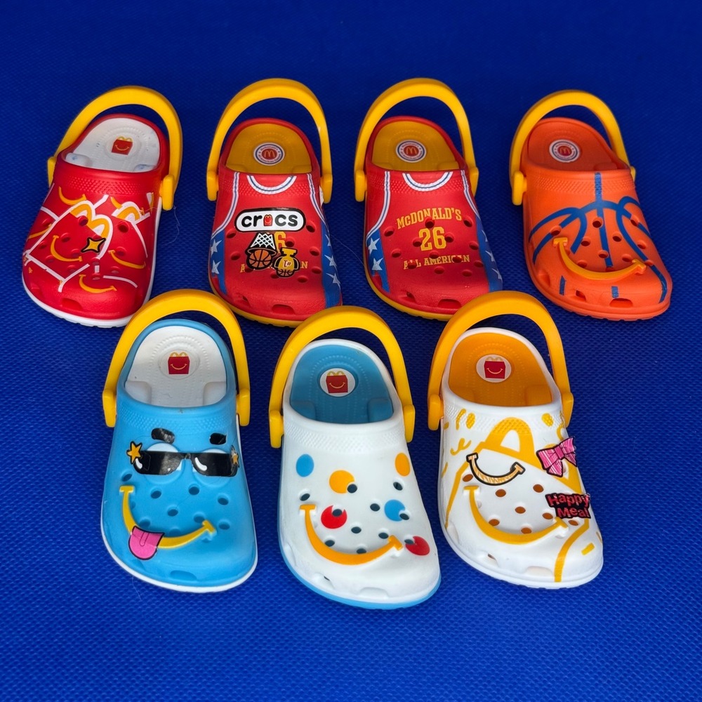 McDonalds Happy Meal 7 Crocs Clips Keychain Set 2024 Limited Edition Rare Charms